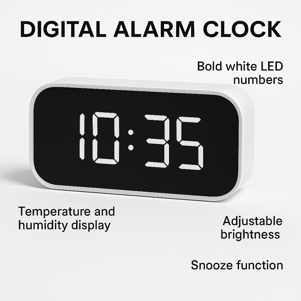 Smart Digital Clock with LED Display & Temperature Sensor