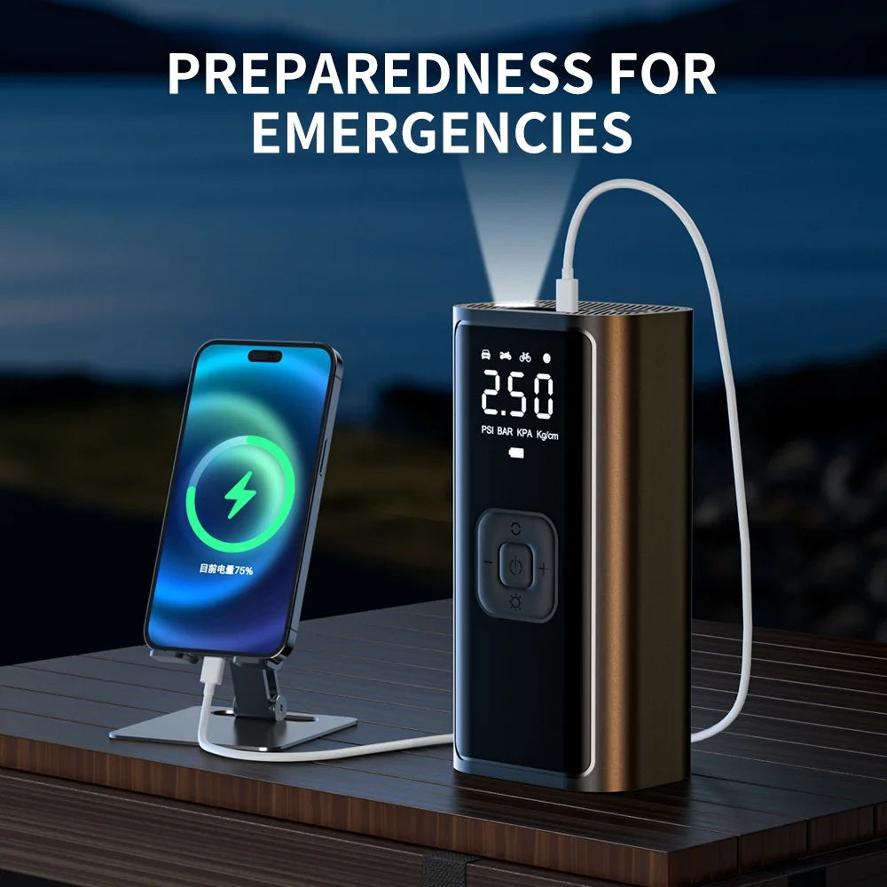 Rechargeable Car Air Pump – 150 PSI with Digital Display