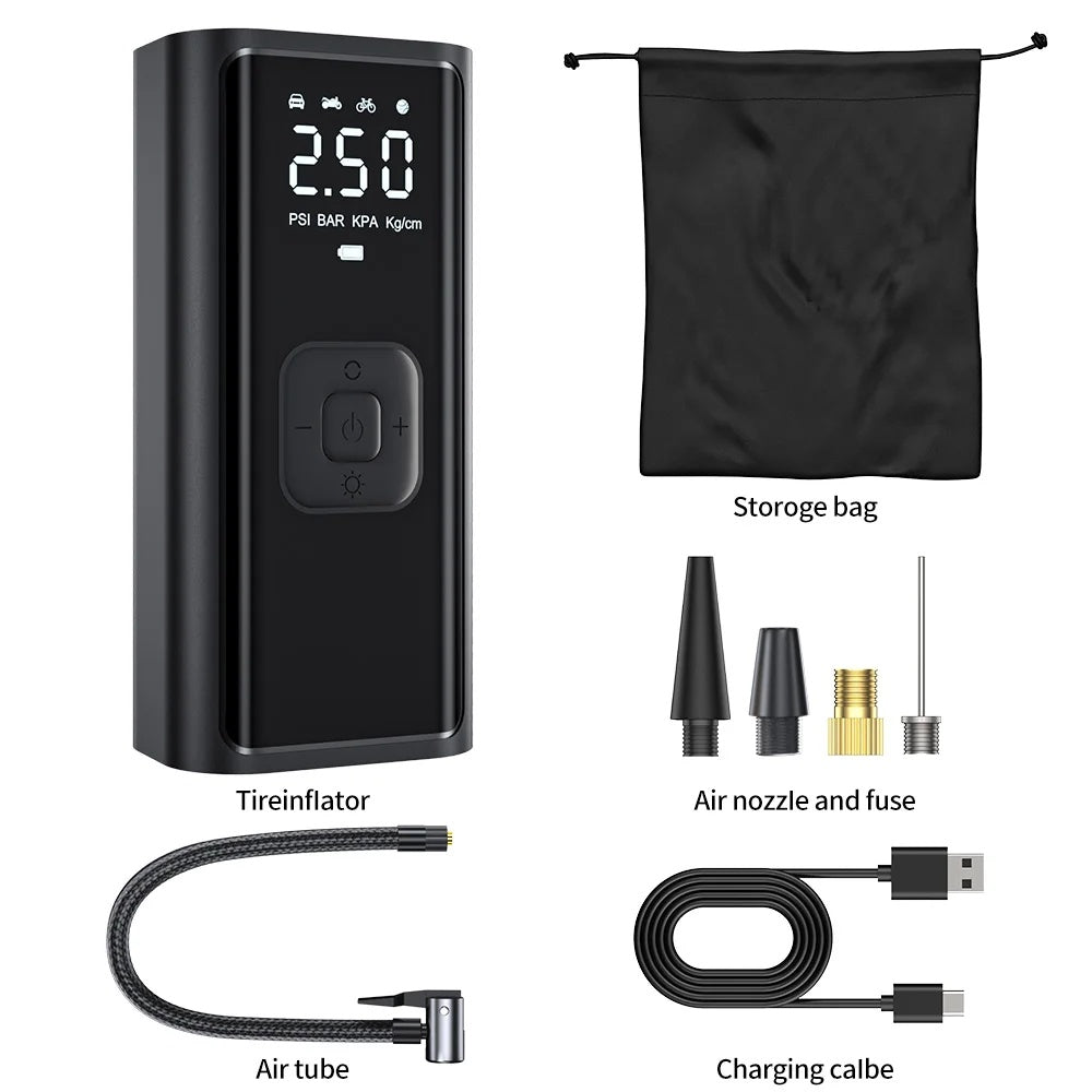Rechargeable Car Air Pump – 150 PSI with Digital Display