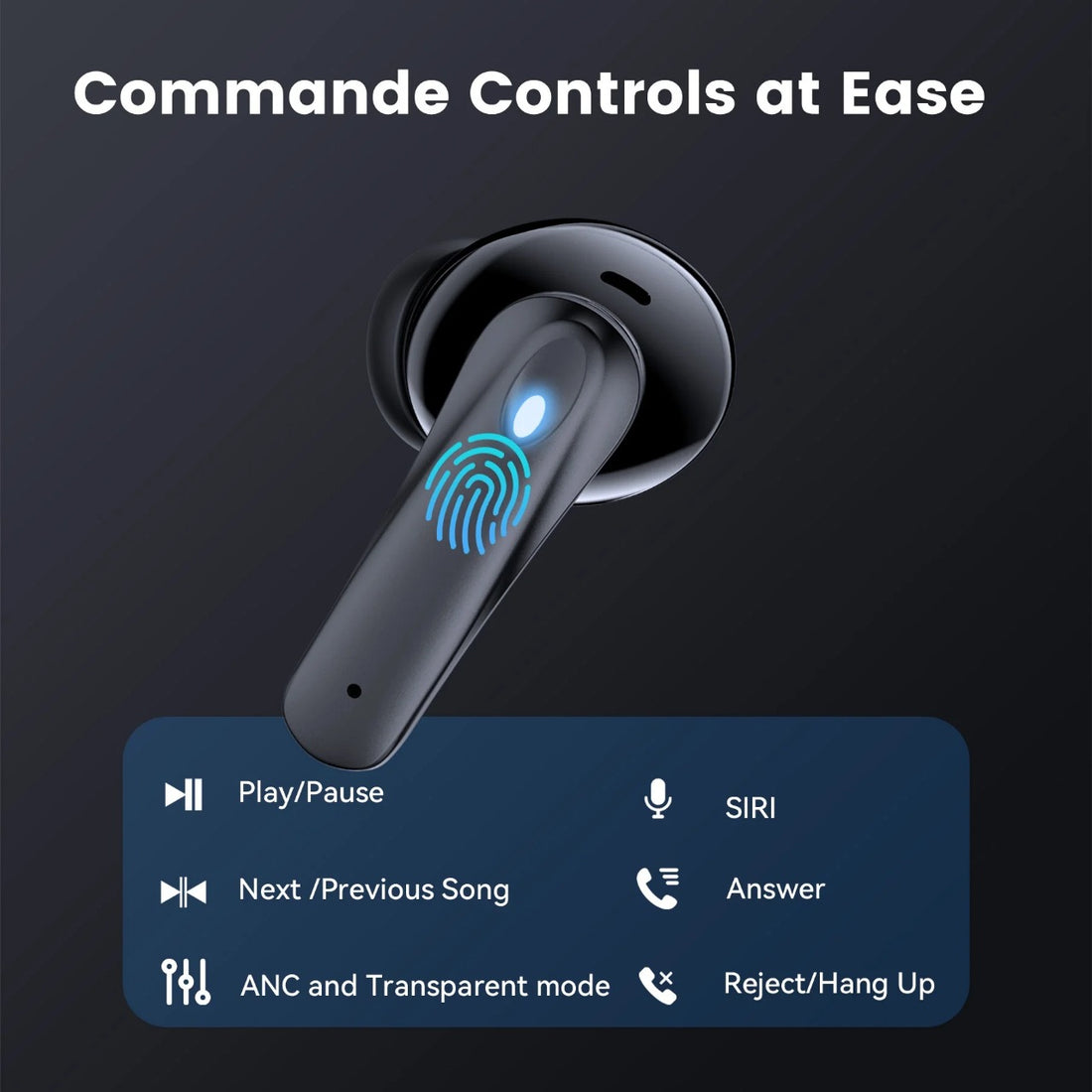 TWS Wireless Earbuds Bluetooth 5.4 – Noise Cancelling, Game/Music Mode, 60H Battery