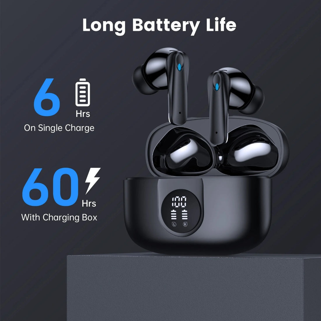 TWS Wireless Earbuds Bluetooth 5.4 – Noise Cancelling, Game/Music Mode, 60H Battery
